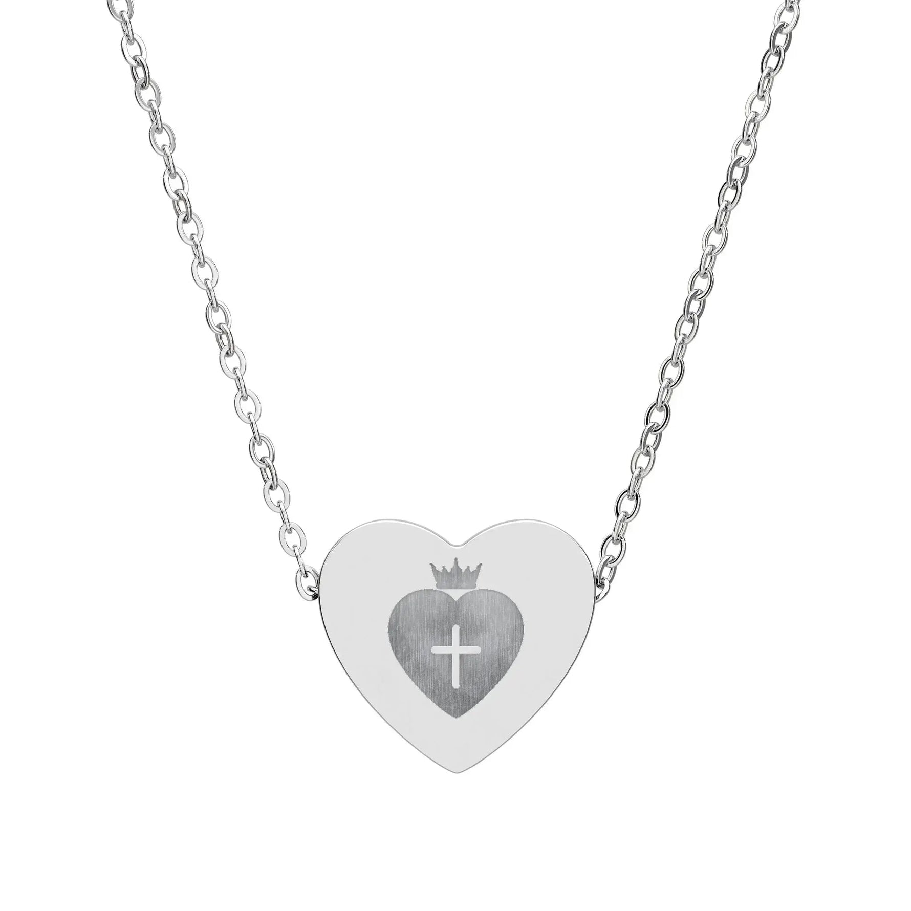 Christian Heart Necklace (Engraving) YESHUALL - YESHUALL
