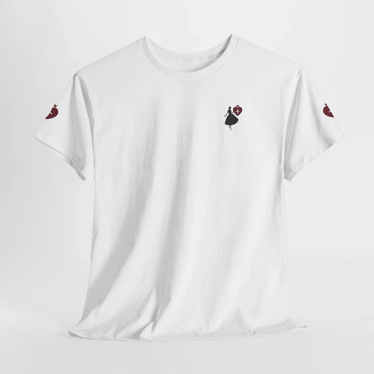 Faith heavy cotton tee lifestyle shot, Christian women's apparel