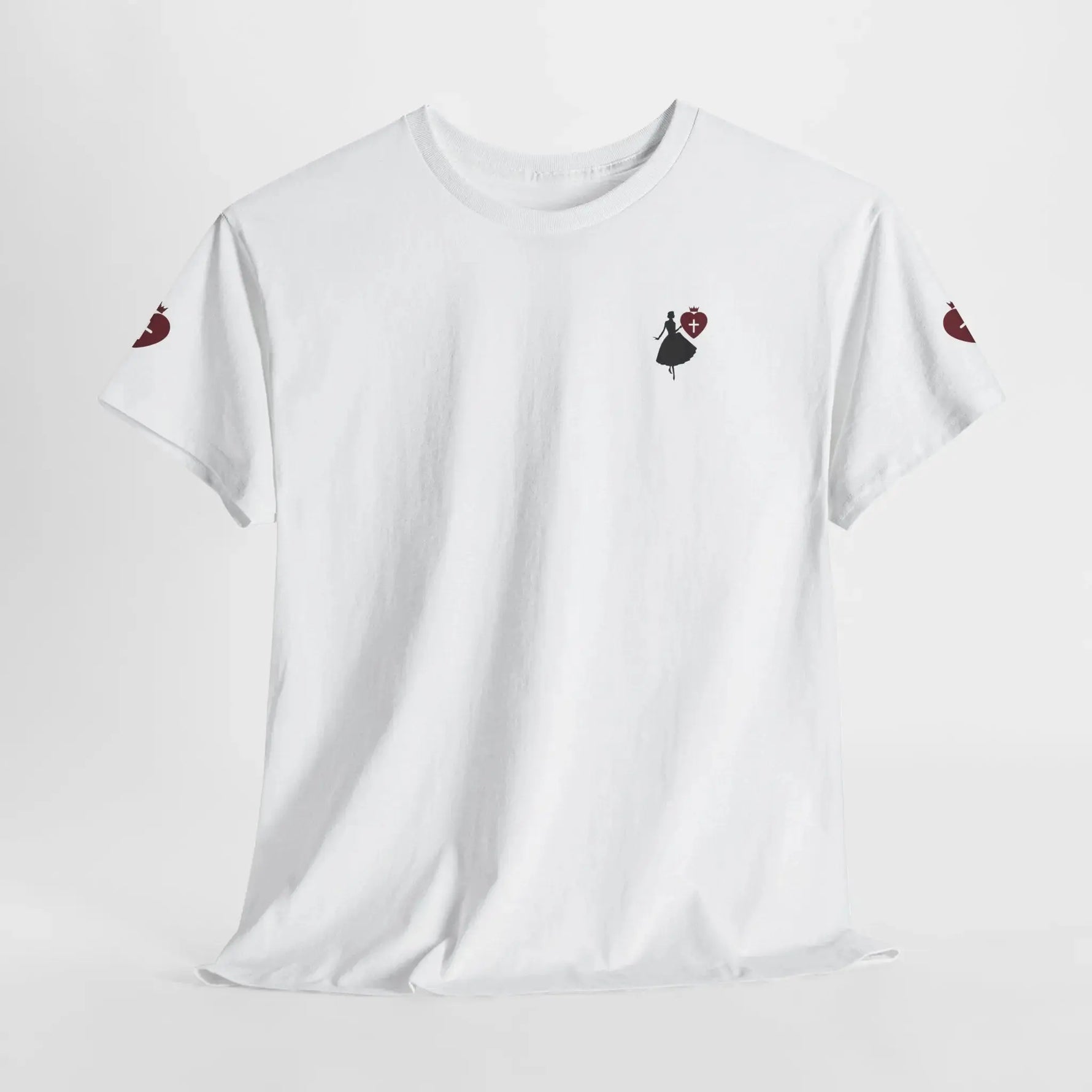 Faith heavy cotton tee lifestyle shot, Christian women's apparel