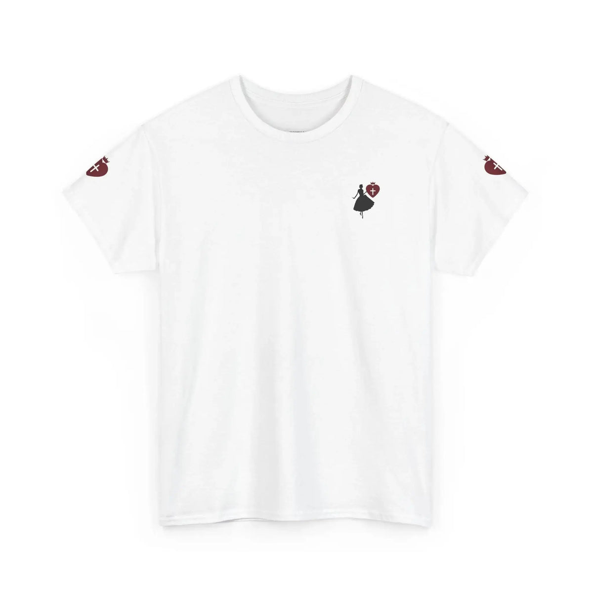 Christian heavy cotton tee back view, faith women's apparel