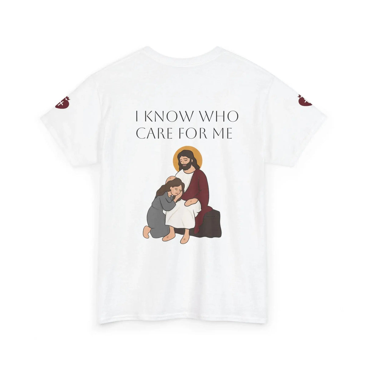 Faith heavy cotton tee fabric close-up, Christian women's t-shirt