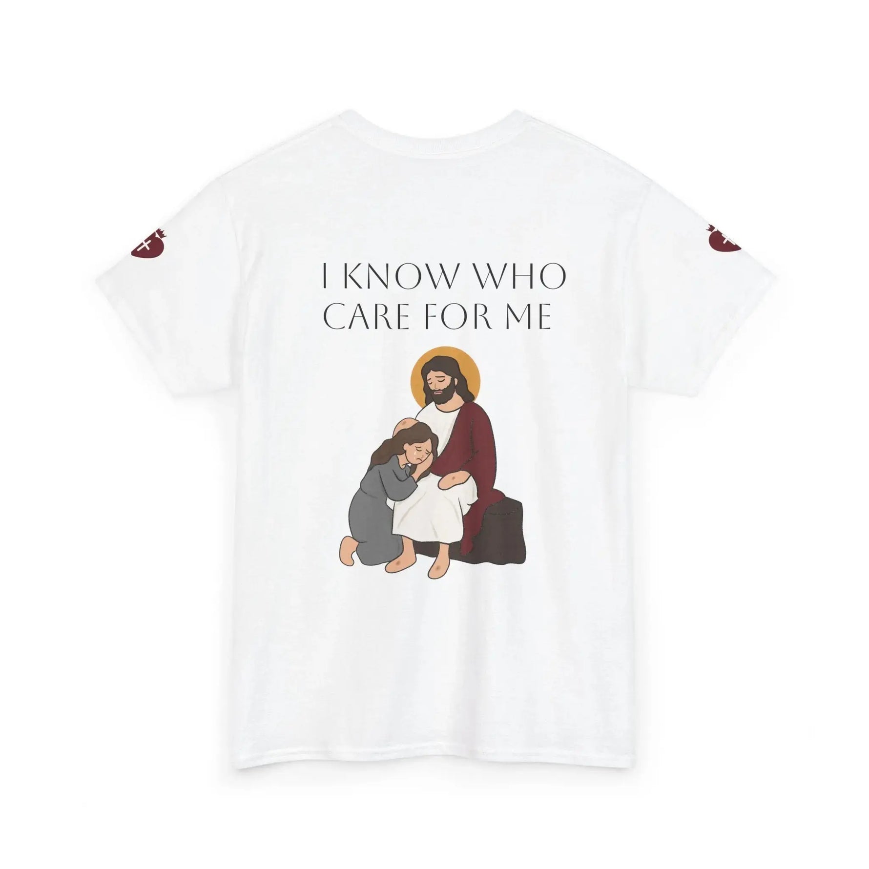 Faith heavy cotton tee fabric close-up, Christian women's t-shirt