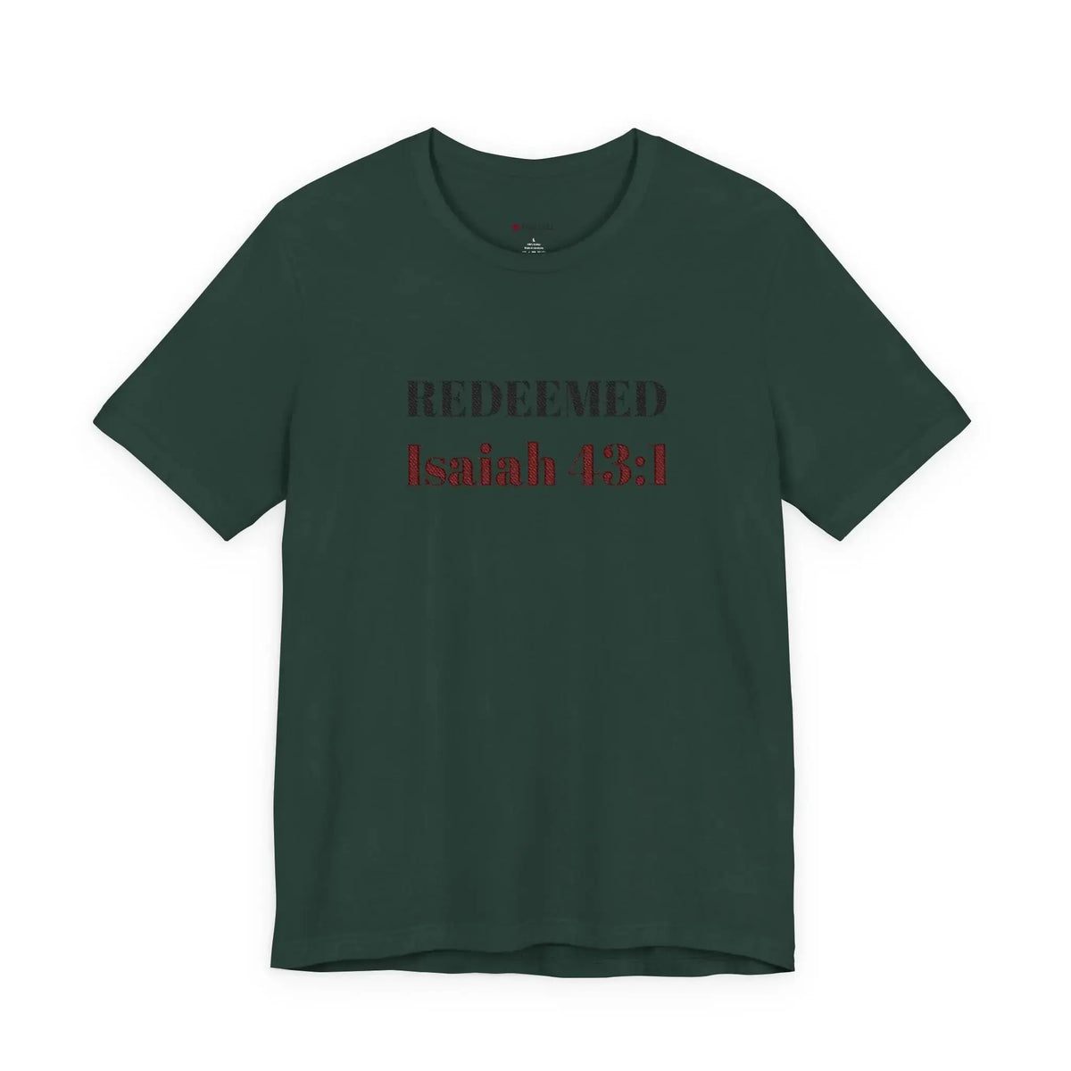 Christian faith tee front detail, Bible verse women's shirt