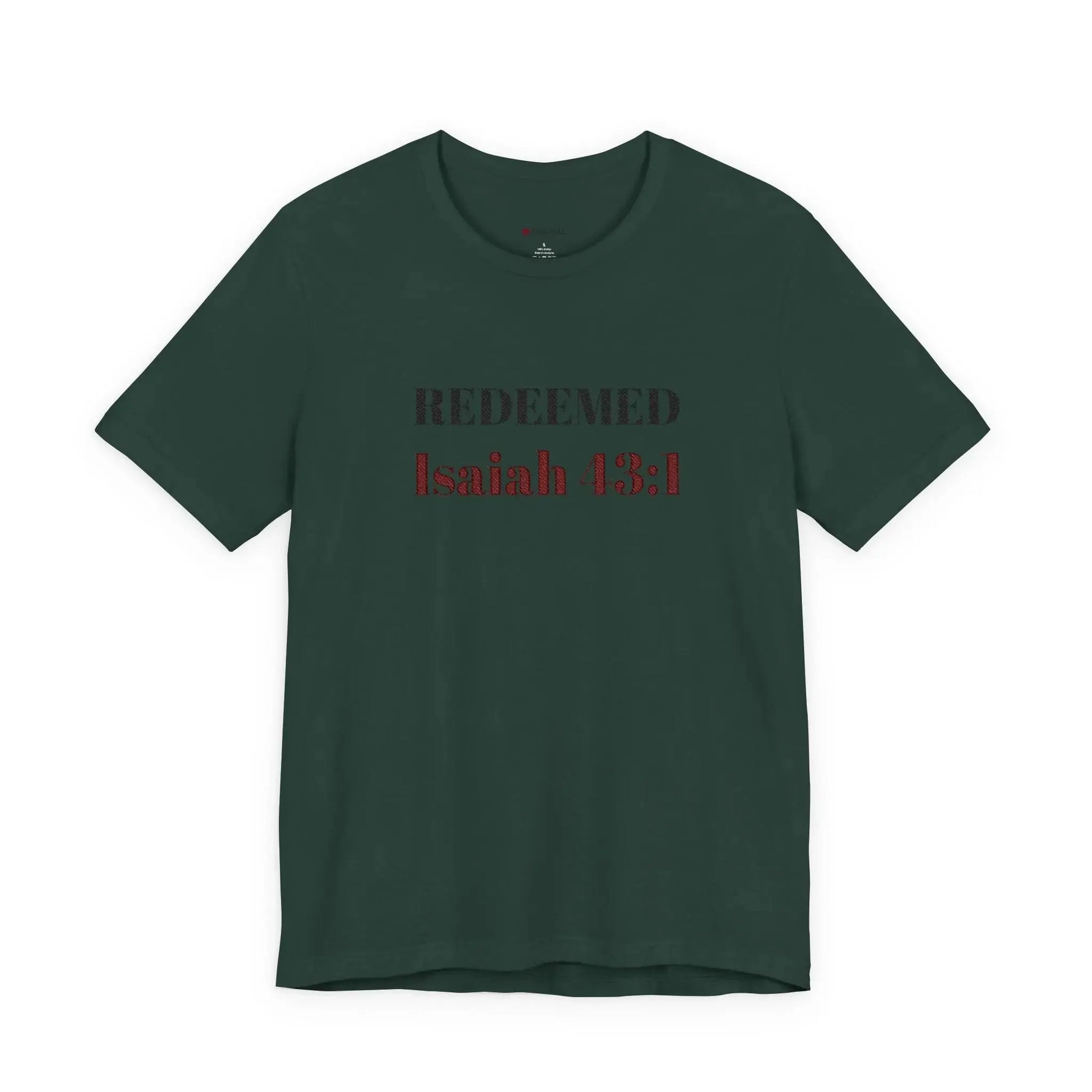 Christian faith tee front detail, Bible verse women's shirt