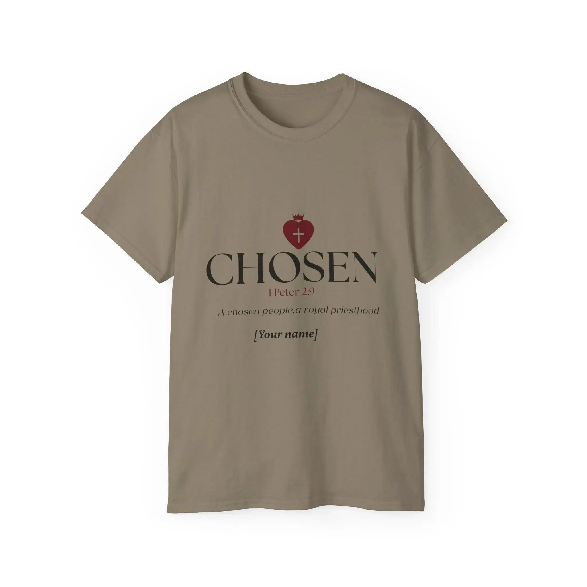 CHOSEN Bible verse t-shirt white, Christian women's gift YESHUALL