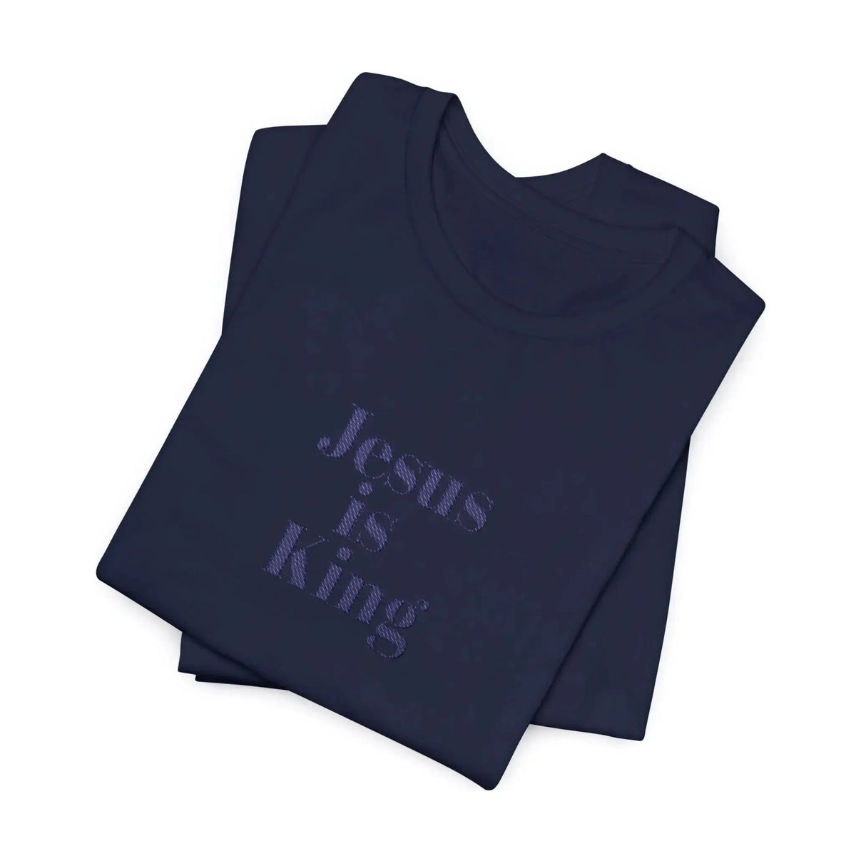 Christian jersey tee fabric close-up, faith based women's clothing
