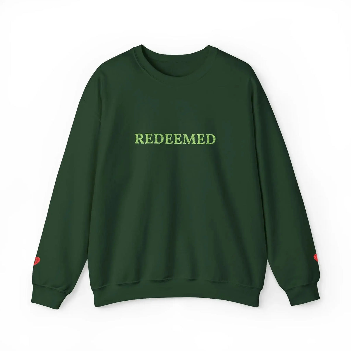 Christian Women's Crewneck "Redeemed"Sweatshirt Green - YESHUALL