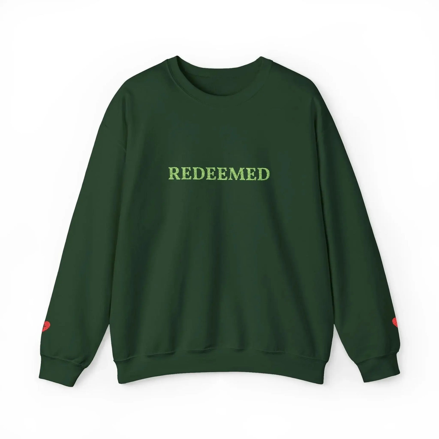 Christian Women's Crewneck "Redeemed"Sweatshirt Green - YESHUALL