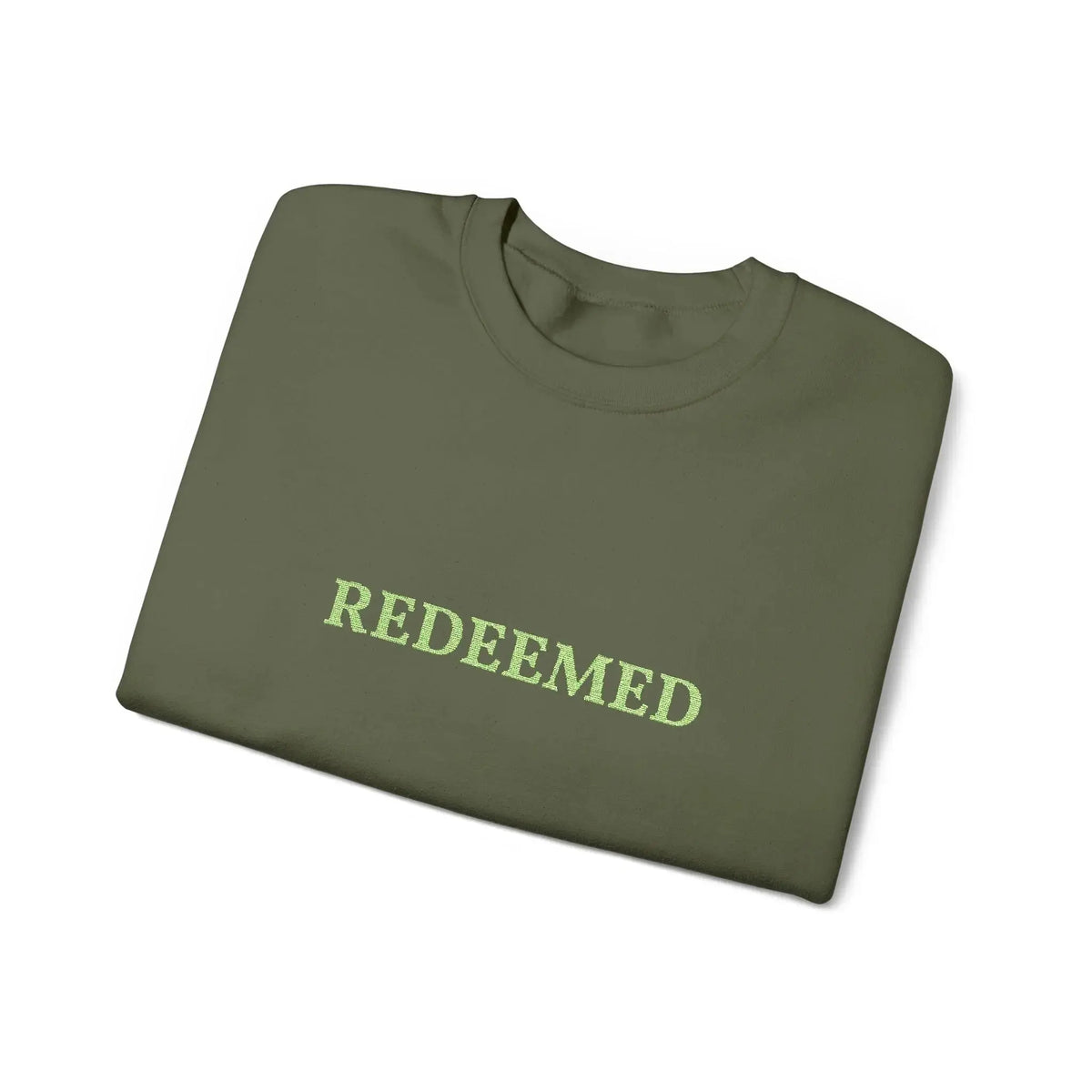Christian Women's Crewneck "Redeemed"Sweatshirt Green - YESHUALL