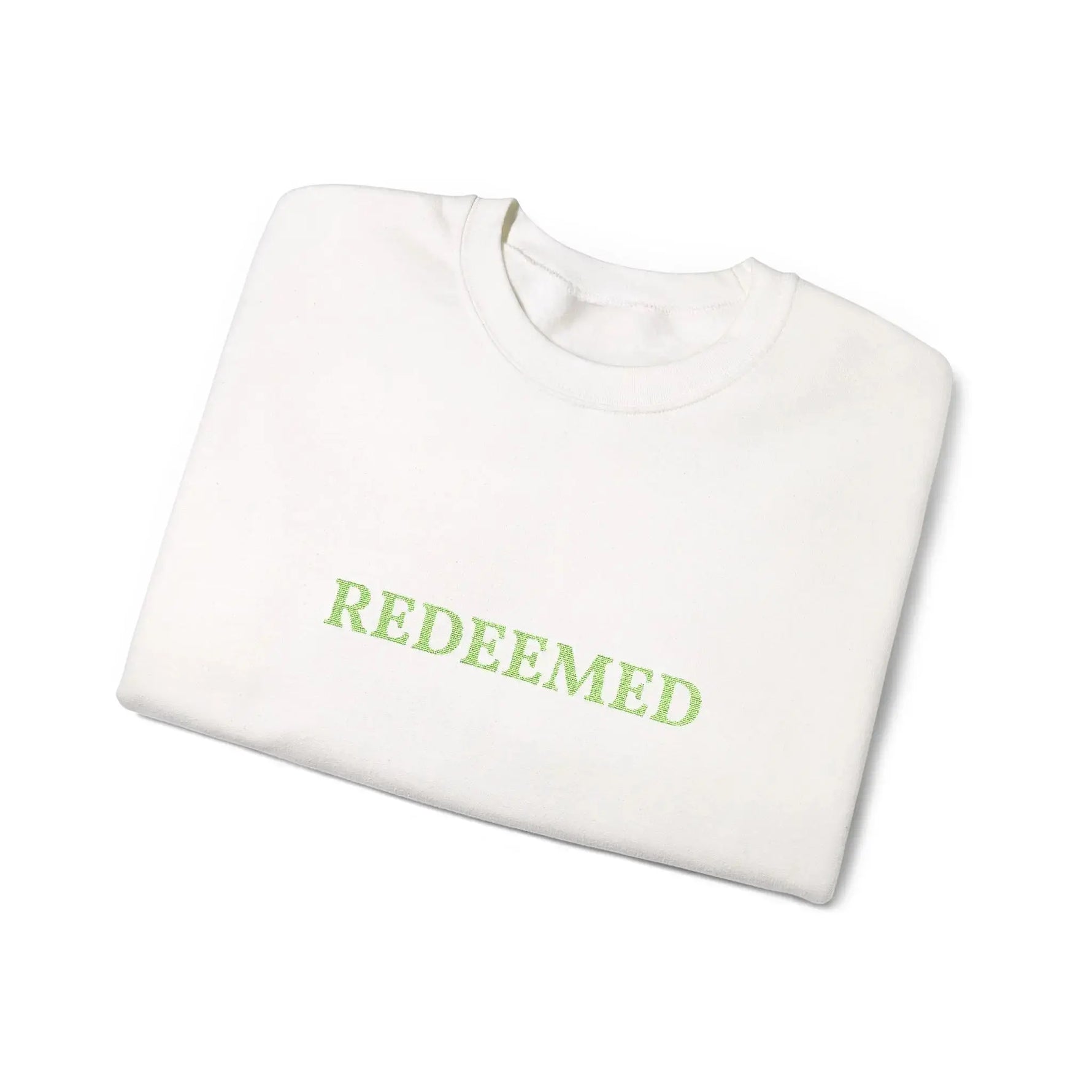 Christian Women's Crewneck "Redeemed"Sweatshirt Green - YESHUALL