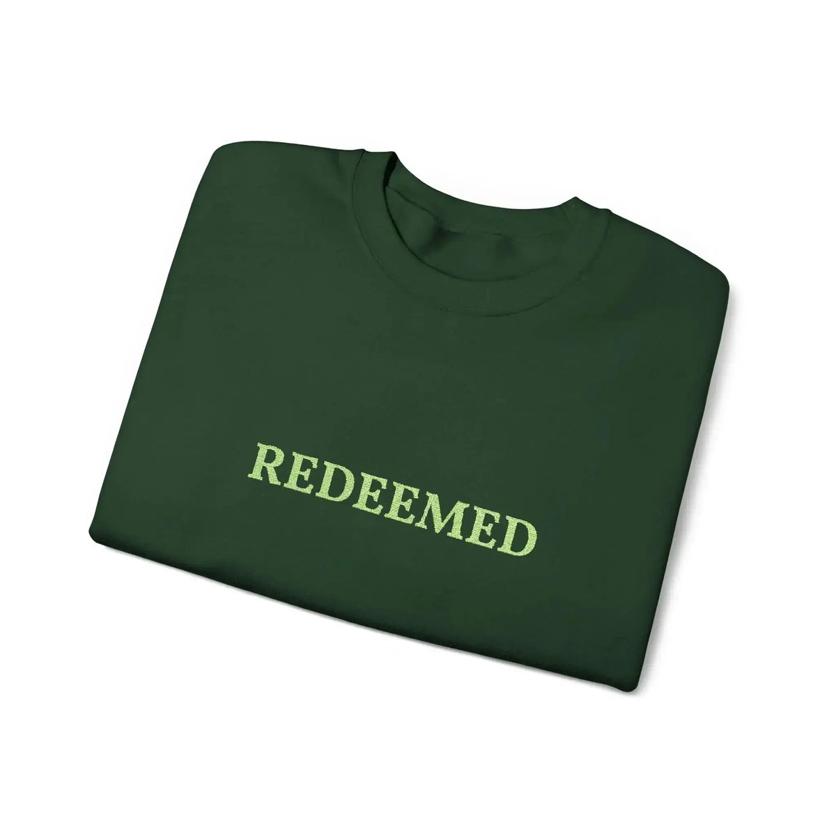 Christian Women's Crewneck "Redeemed"Sweatshirt Green - YESHUALL