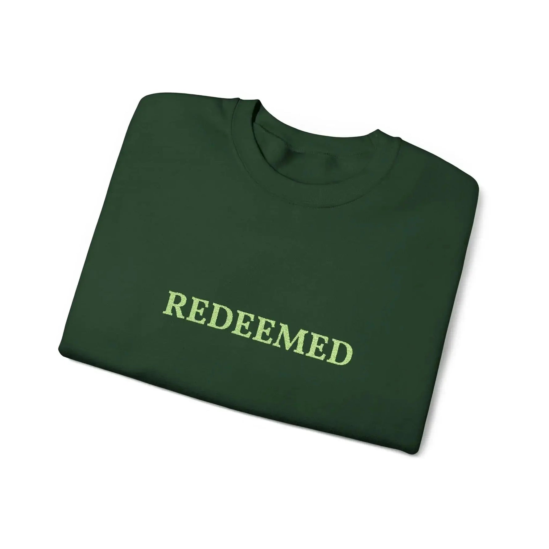 Christian Women's Crewneck "Redeemed"Sweatshirt Green - YESHUALL