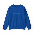 REDEEMED crewneck sweatshirt back view, Christian women's apparel