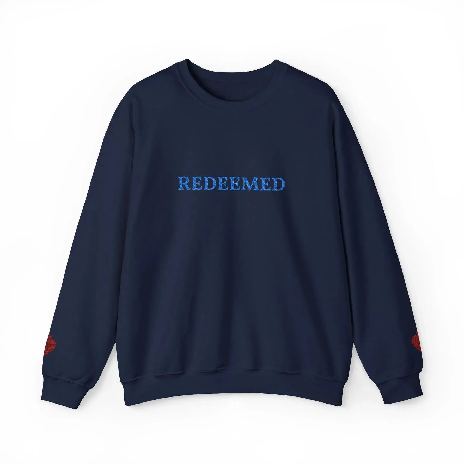 REDEEMED sweatshirt green line detail, Christian women's crewneck
