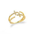 Cross Ring Double-Layer Ring - YESHUALL