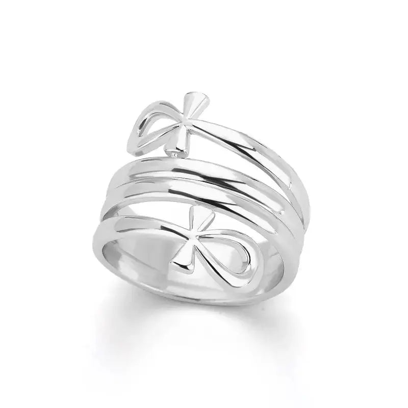 Cross Ring Double-Layer Ring - YESHUALL