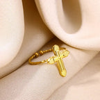 Cross Ring Double-Layer Ring - YESHUALL