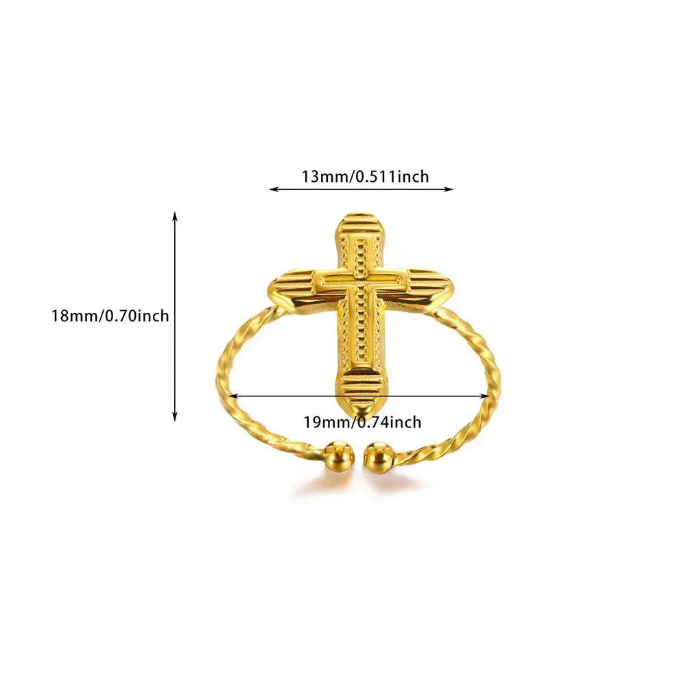 Cross Ring Double-Layer Ring - YESHUALL
