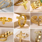 Cross Ring Double-Layer Ring - YESHUALL