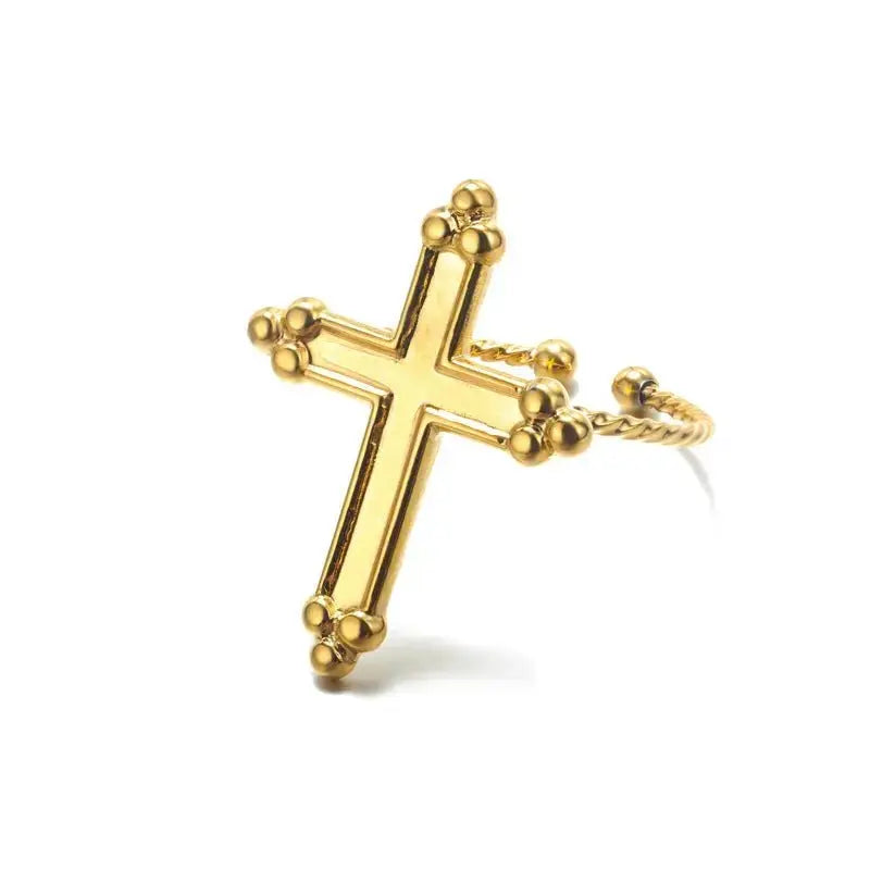 Cross Ring Double-Layer Ring - YESHUALL