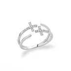 Cross Ring Double-Layer Ring - YESHUALL