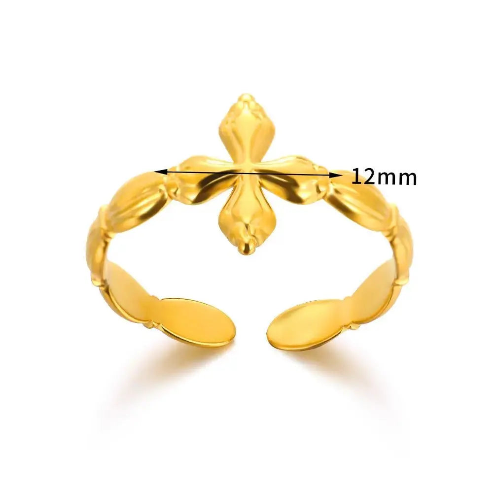 Cross Ring Double-Layer Ring - YESHUALL