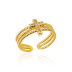 Cross Ring Double-Layer Ring - YESHUALL