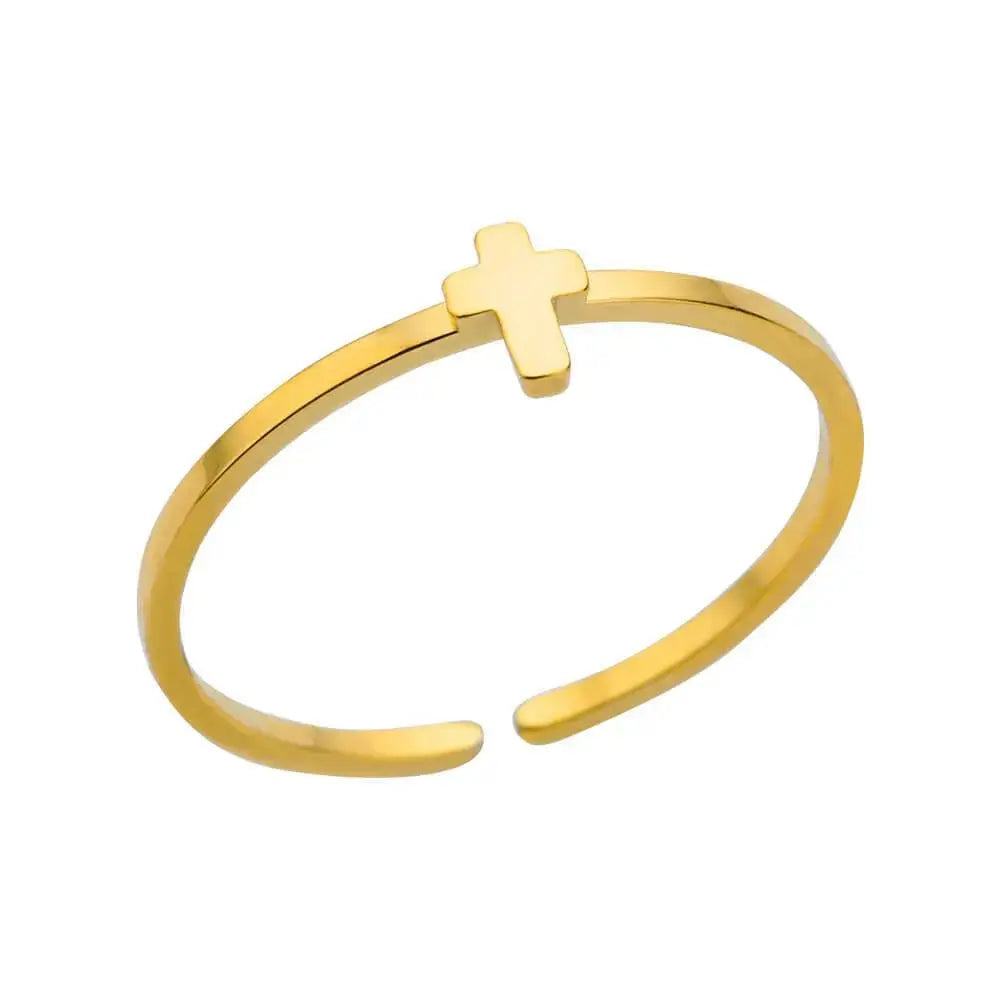Cross Ring Double-Layer Ring - YESHUALL
