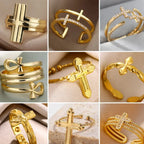 Cross Ring Double-Layer Ring - YESHUALL