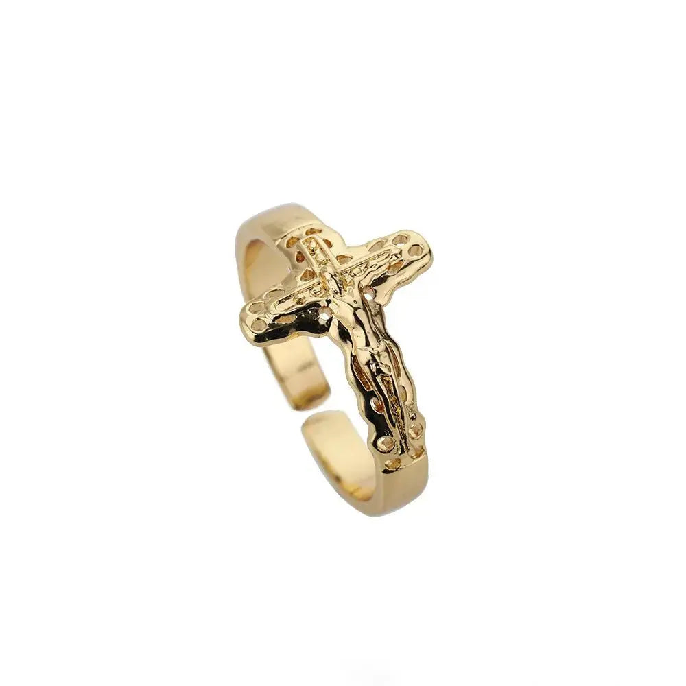 Cross Ring Double-Layer Ring - YESHUALL