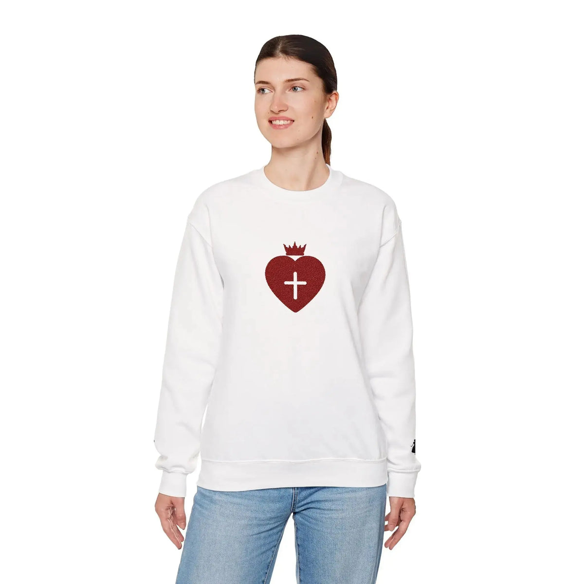 Daughter of the King faith sweatshirt flatlay, Christian women