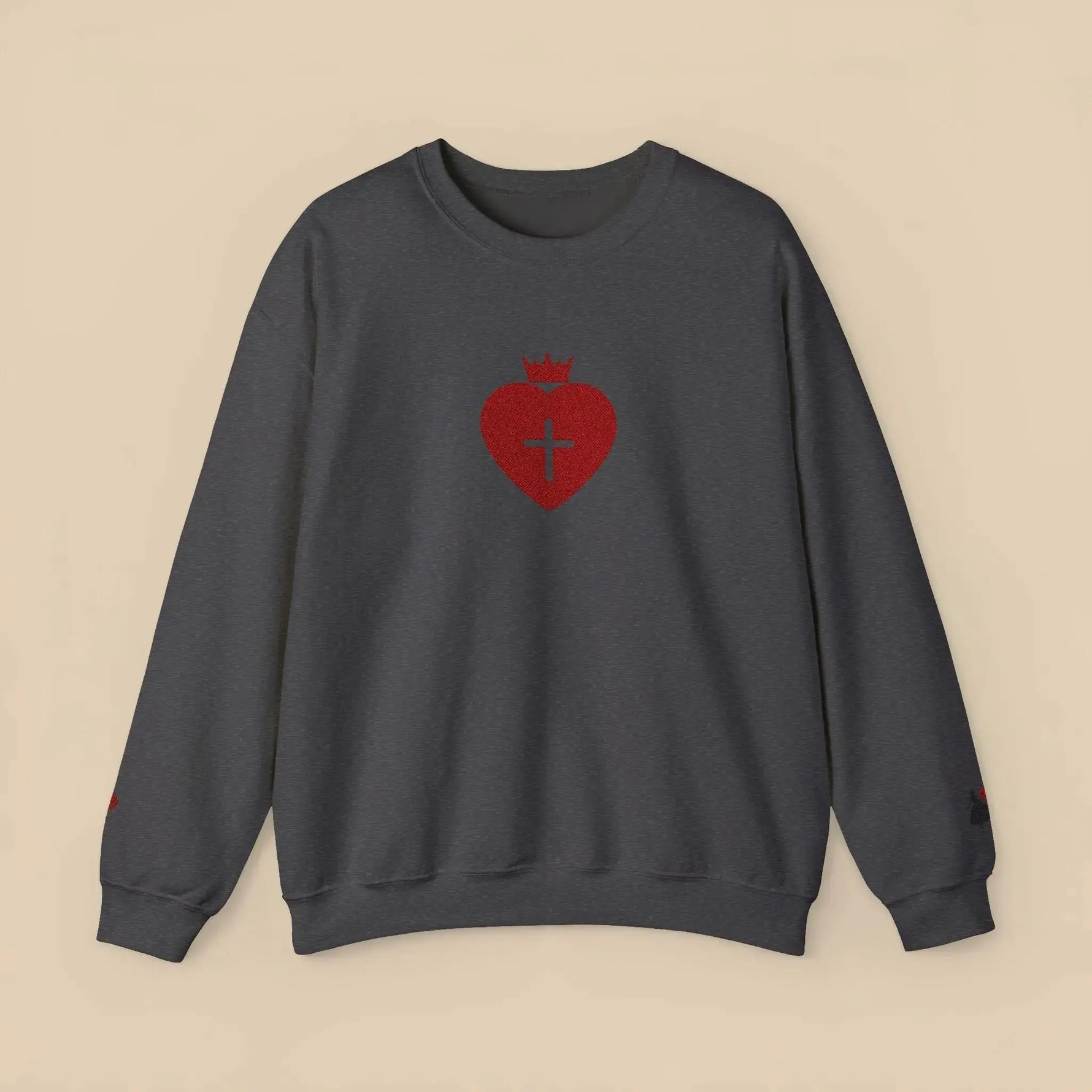 Daughter of the King crewneck back view, Christian faith apparel