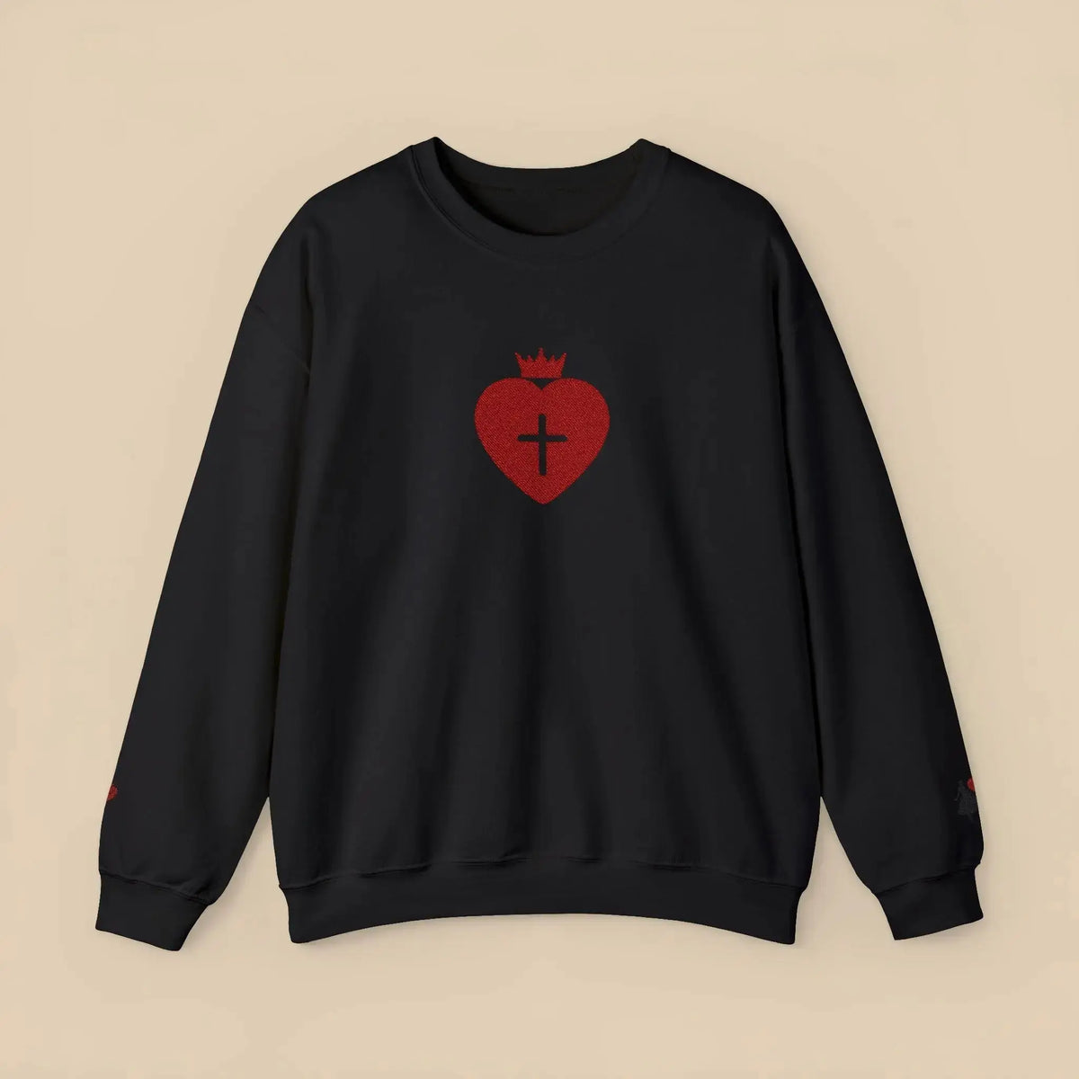 Woman wearing Daughter of the King faith sweatshirt, gift for her