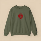 Daughter of the King crewneck on model, Christian women YESHUALL