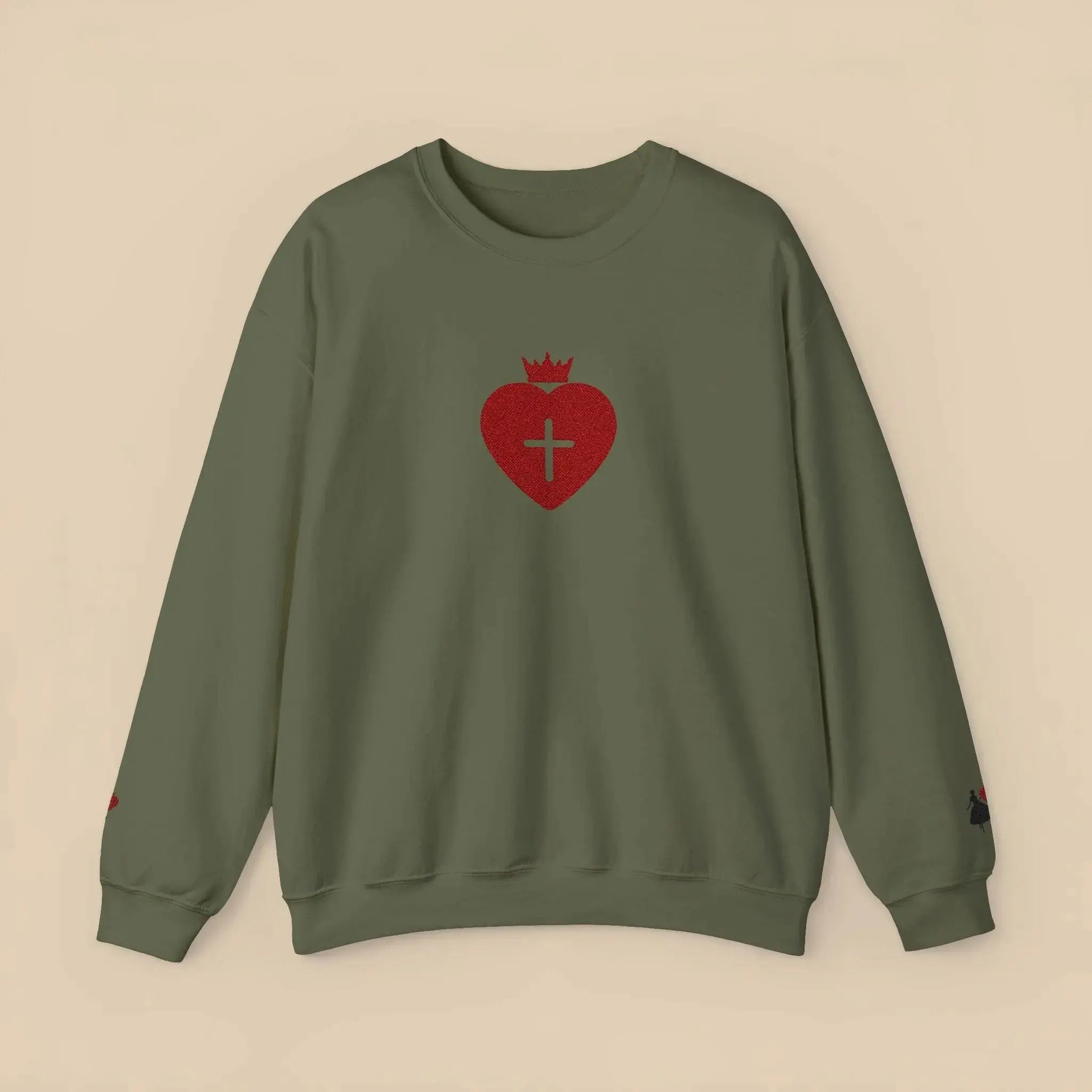 Daughter of the King crewneck on model, Christian women YESHUALL