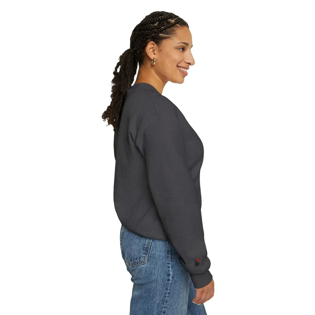 Daughter of the King sweatshirt design close-up, faith apparel