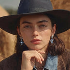 Denim cross drop earrings Christian faith jewelry, YESHUALL
