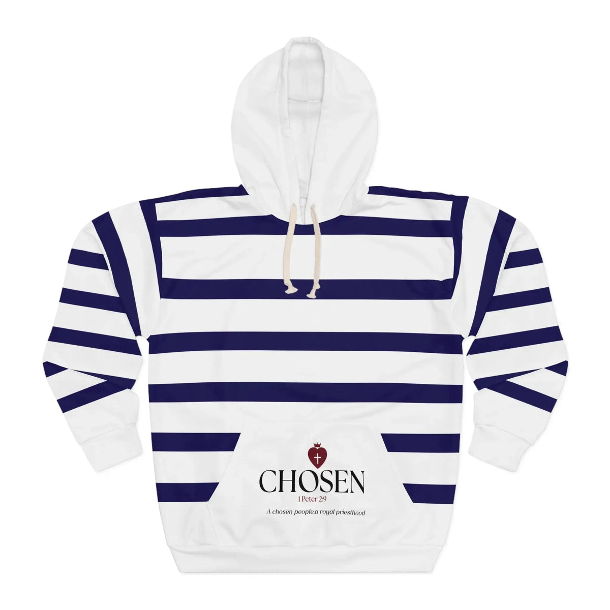 Faith-based Hoodie White Blue - YESHUALL