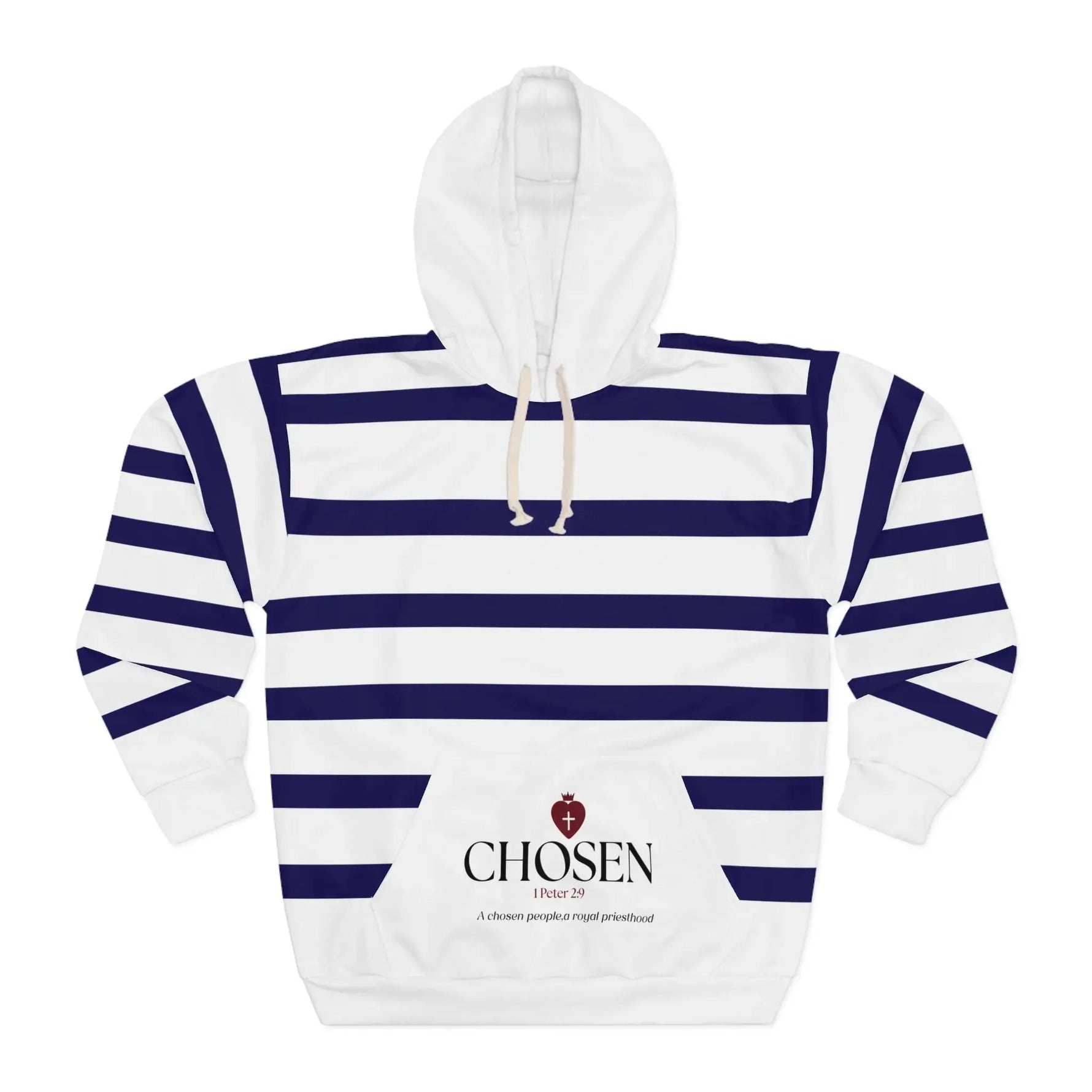 Faith-based Hoodie White Blue - YESHUALL