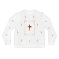 Heart Cross lightweight sweatshirt front detail, Christian faith women