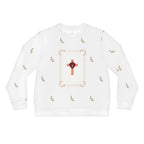 Heart Cross lightweight sweatshirt front detail, Christian faith women