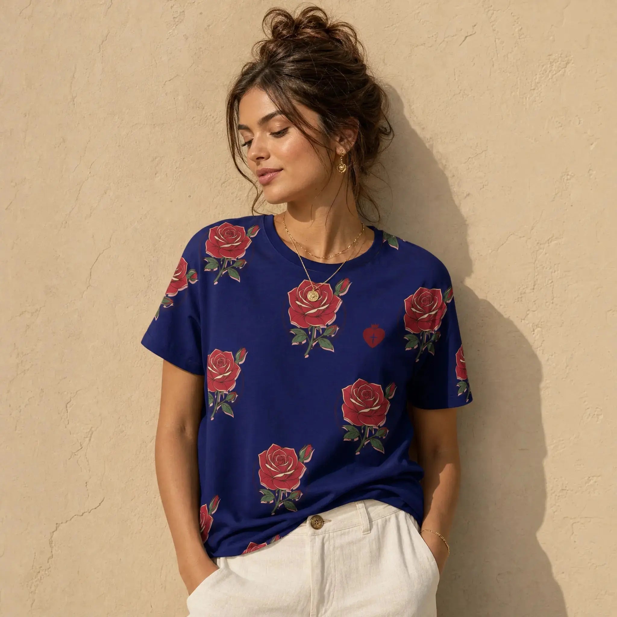 Heart Cross Christian tee faith women's t-shirt, YESHUALL