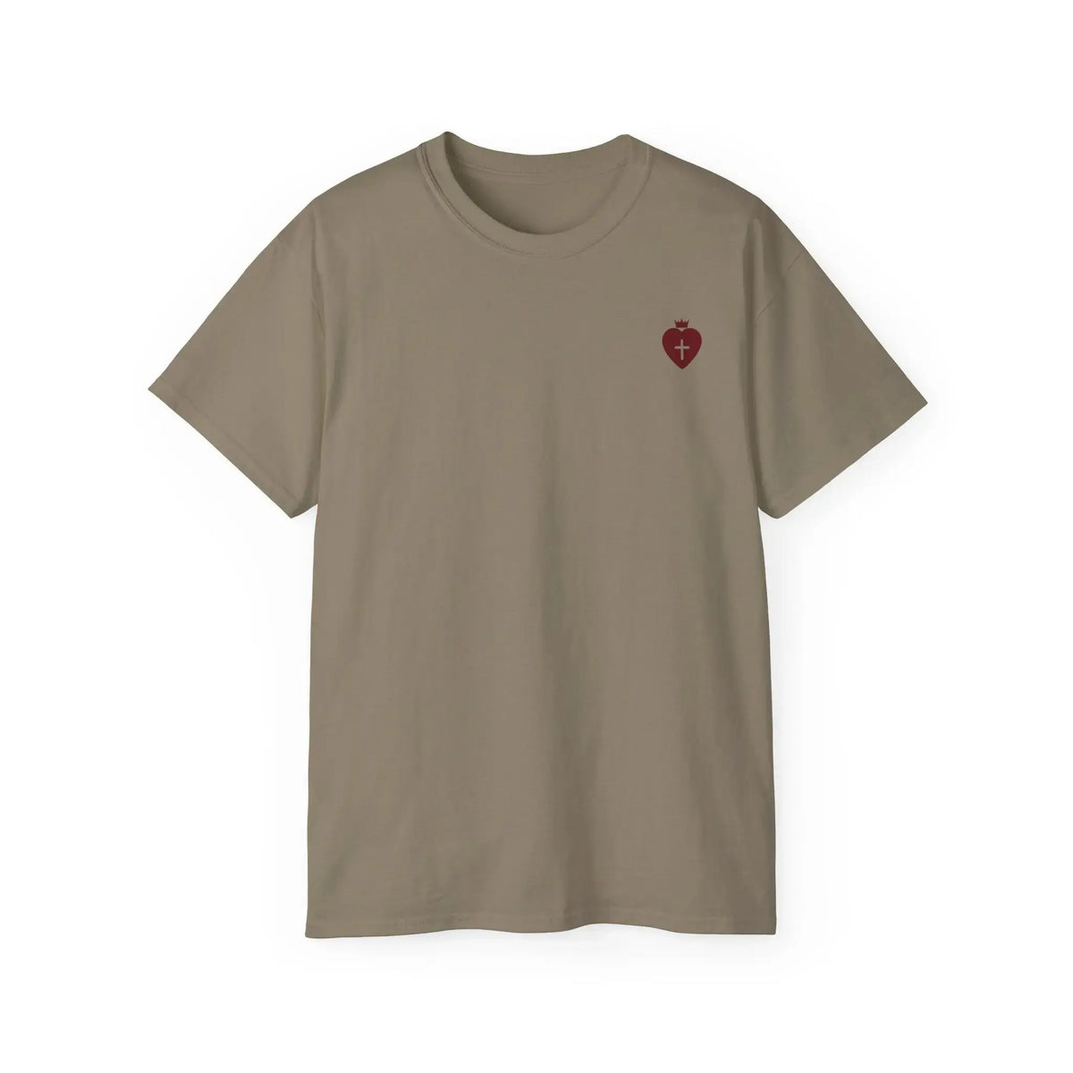 "Heart Cross" Christian Women's T-Shirt Sand - YESHUALL