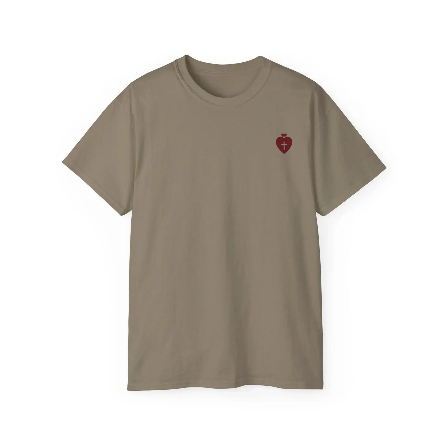 "Heart Cross" Christian Women's T-Shirt Sand - YESHUALL