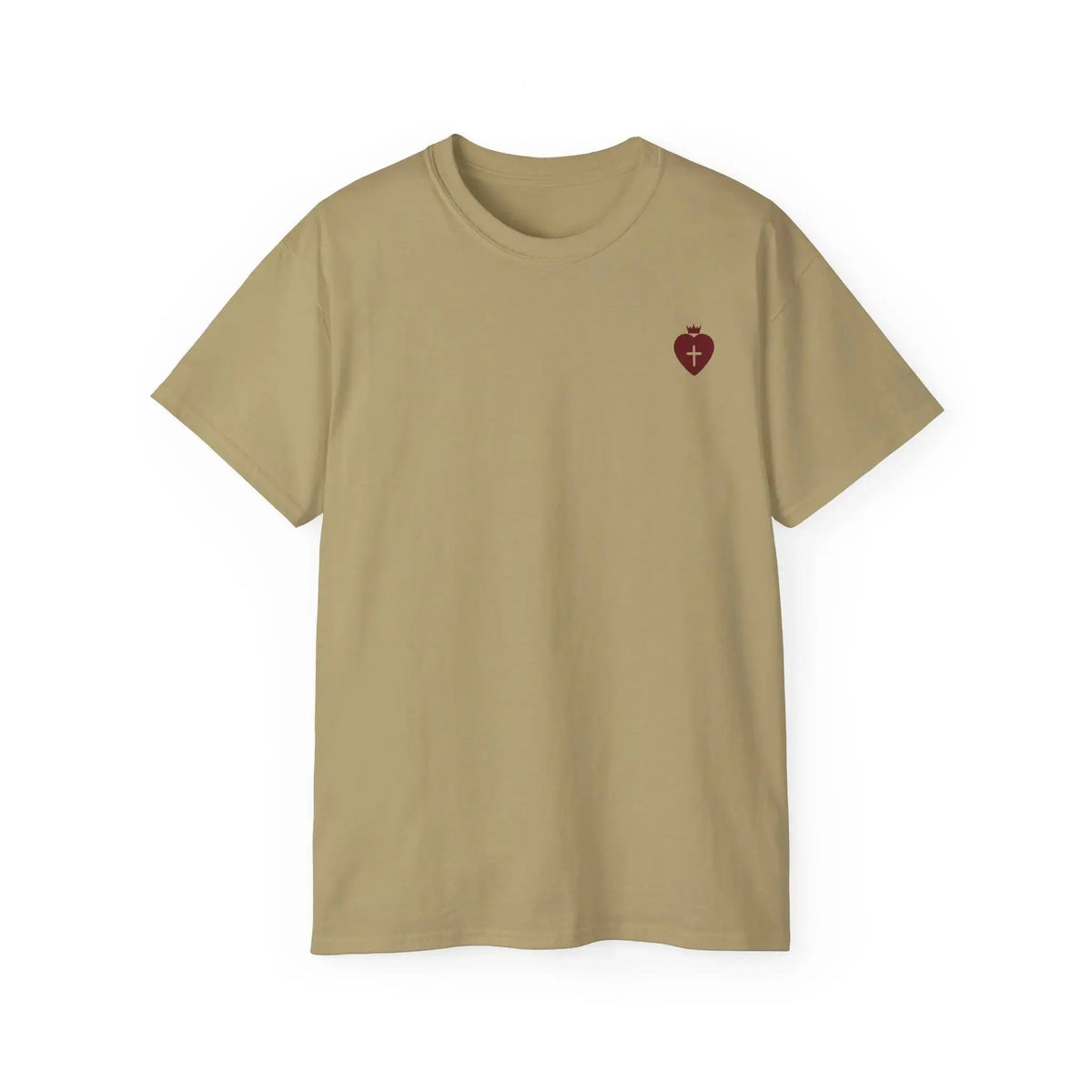"Heart Cross" Christian Women's T-Shirt Sand - YESHUALL