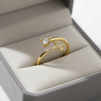 Heart-shaped cross open ring - YESHUALL