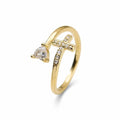 Heart-shaped cross open ring - YESHUALL