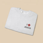 I Love Jesus crewneck lifestyle shot, Christian women's apparel