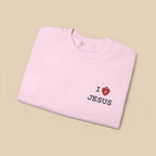 I Love Jesus crewneck color options, Christian women's sweatshirt
