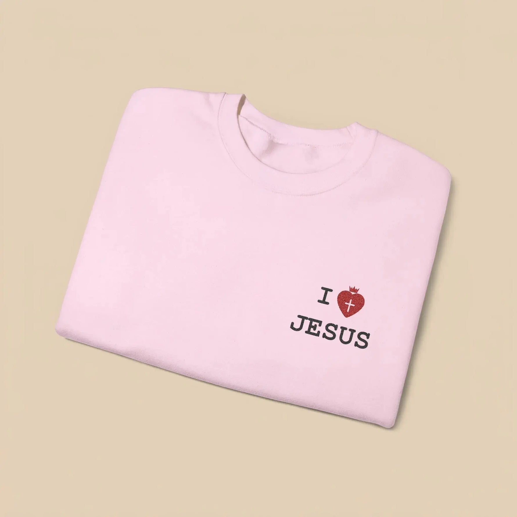I Love Jesus crewneck color options, Christian women's sweatshirt